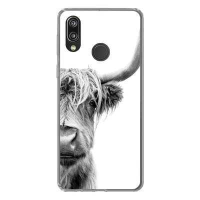 Produktbild von MuchoWow® Handyhülle Schutzhülle Hülle für Huawei P20 Lite (2020) Schottischer Highlander - Tiere - Schwarz - Weiß Silikon Softcase Handy Hülle - Kartenhalter