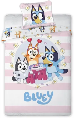 Produktbild von Bluey, Bingo & Muffin Baby Bettwäsche Set 2 tlg. 100x135 cm Baumwolle