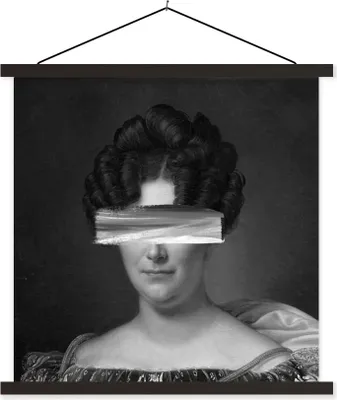 Produktbild von MuchoWow® Textilposter Johanna Henriette Engelen - Alexandre Jean Dubois Drahonet - Schwarz und Weiß 40x40 cm mit schwarzem Rahmen - Fotos