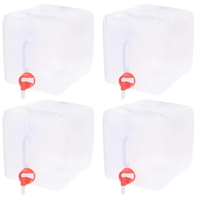 Produktbild von 4er Set Wasserkanister 10 Liter Faltbar Lebensmittelecht Für Trinkwasser Geeignet Trinkwasserkanister Wassertank Mit Hahn Kunststoffkanister Camping Wasser Kanister