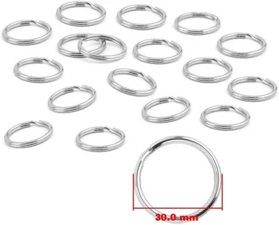 Produktbild von Schlüsselanhänger Set, nikkelbeschichtet, 180 Stück, 30 mm Durchmesser, für Schlüssel