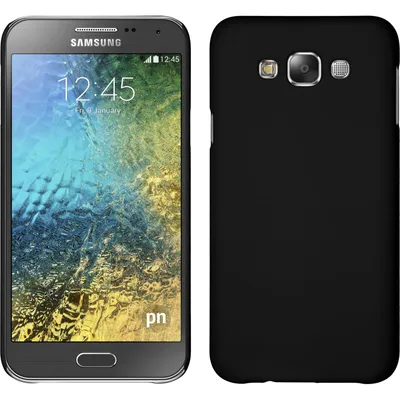 Produktbild von PhoneNatic Case kompatibel mit Samsung Galaxy E7 - Hülle schwarz gummiert Hard-case + 2 Schutzfolien