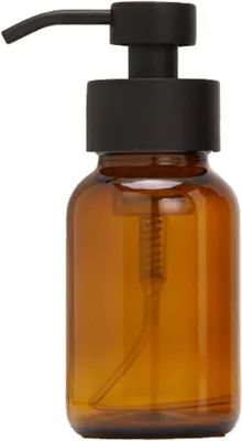 Zdjęcie produktu dla Dozownik do mydła w płynie w szklanej butelce w kolorze bursztynowym, pojemność 250 ml, idealny do łazienki i kuchni