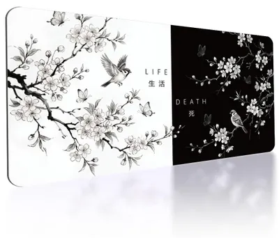 Zdjęcie produktu dla Podkładka pod klawiaturę i mysz, antypoślizgowa, 40 x 80 cm, motyw kwiatów wiśni