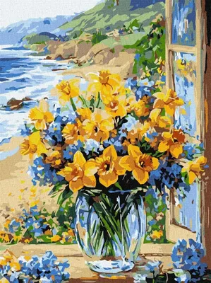 Imagen del producto de Pintura por números - Paisaje floral, 30x40 cm