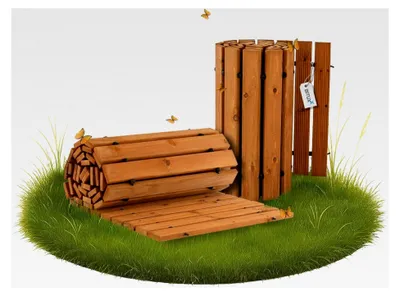 Produktbild von Rollweg aus Zedernholz für Garten und Gehwege, ausrollbar 250x45cm