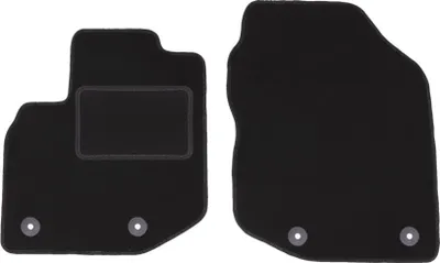 Image de Tapis de sol avant velours sur-mesure pour Honda Jazz III (2008-2011, hatchback) noir, jeu 2 pièces, fixations - STANDRAD