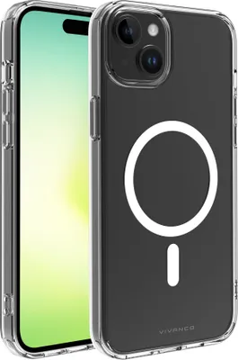 Produktbild von ViVanco™Mag Steady Anti Shock Cover, Magnetic Wireless Charging Support für iPhone 15 Plus, Cover, Apple, iPhone 15 Plus, 17 cm (6.7"), Transparent