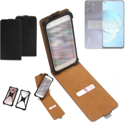 Produktbild von K-S-Trade Handyhülle Schutzhülle kompatibel mit Realme 10 Hülle Case Cover Flip Style Bumper schwarz 1x