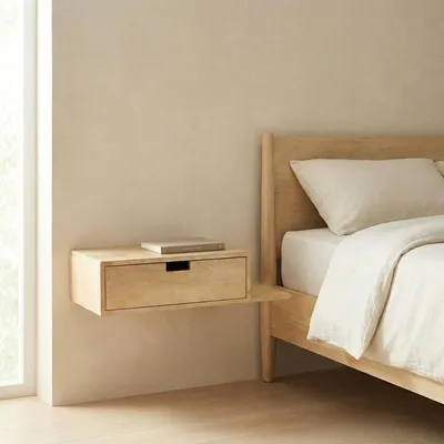 Produktbild von Giga Meubel Nachttisch Niek - Schwebend Natur Mangoholz - Rechts - 65x30x16cm