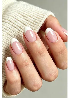 Produktbild von Künstliche Fingernägel Kurz Oval Rosa Chrome French 32 Stück mit Klebepads