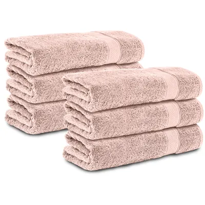 Produktbild von Komfortec 6er Duschtücher 70x140 cm Set aus 100% Baumwolle, 470g/m², Frottee, Weich, Rosa