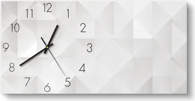 Produktbild von DEQORI Glasuhr 60x30 cm Zahlen 'Symmetrische Rauten' Wanduhr Glas Uhr Design leise