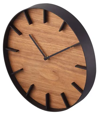 Productafbeelding van Wandklok YAMAZAKI 4108 RIN, 26,5 cm, zwart, staal/multiplex, modern design