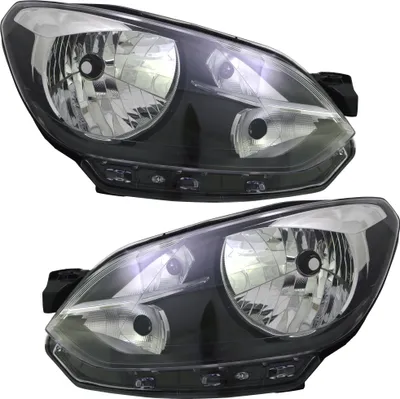 Produktbild von TYC Scheinwerfer Set für VW Up 2011 - 2016 H4 Schwarz Halogen LWR Stellmotor Mo