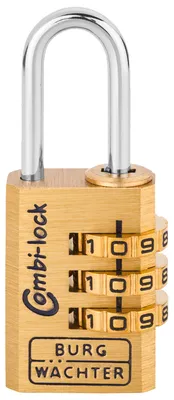 Immagine prodotto di Burg-Wächter 8020M Lucchetto a combinazione Combi Lock 80 - tre rulli di combinazione, altezza grillo 21,2 mm