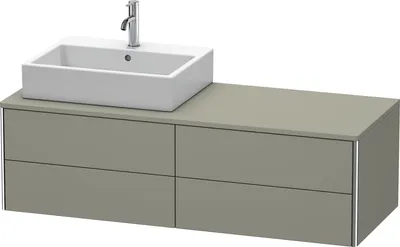 Produktbild von Waschtischunterbau XSQUARE 400x1400x548mm Be li Steingr seidenmatt steingrau seidenmatt