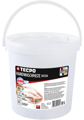 Produktbild von TECPO Handwaschpaste 10 Liter pH-neutral Seife hautschonend für hartnäckige Verschmutzungen Handreiniger Hautpflege tägliche Verwendung 10l Eimer