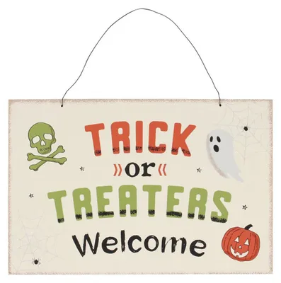 Produktbild von Halloween Schild ";Trick or Treaters Welcome"; 20x30cm