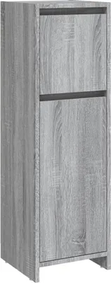 A tall, narrow cabinet with a wood grain texture.
