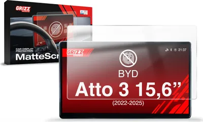 Produktbild von Matte Autodisplayfolie für BYD Atto 3 15,6" (2022-2025), Grizz Protector