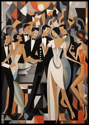 Obrázok produktu pre Plagát 59,4 x 84,1 cm Lopta v štýle art deco