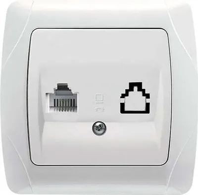 Produktbild von Telefonsteckdose CAT3 weiss