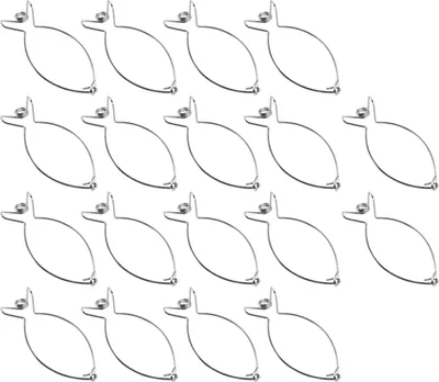 A grid of stainless steel roulade clips.