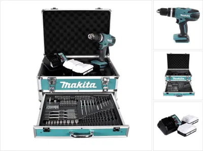 Obrázok produktu pre Makita HP457DWEX4 - Bohrer/Schrauber - schnurlos - 2 Geschwindigkeiten - 42 N·m - 2 Akkus