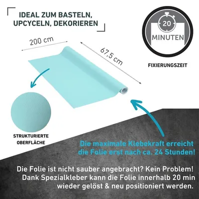 Produktbild von Klebefolie Unimatt opalblau - 67,5x200cm