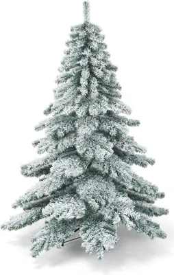 Produktbild von 180 cm künstlicher Weihnachtsbaum mit Schneeflocken Christbaum PVC Spitzen Grün + Weiß