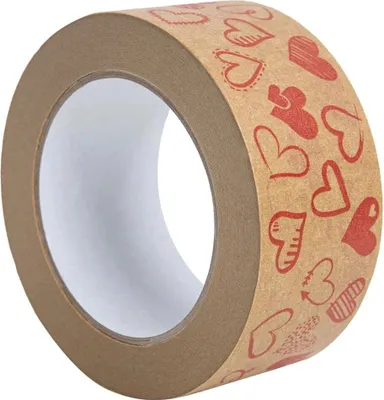 Productafbeelding van Papierlijmtape, Valentijnsdag, hartvorm, 50 mm / 50 meter, 1 rol