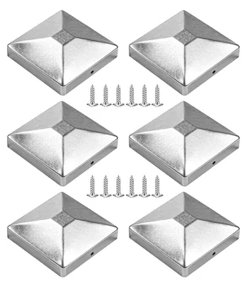 Zdjęcie produktu dla Metalowe nakładki na słupki, ocynkowane, 9 x 9 cm, 6 sztuk, do słupków drewnianych