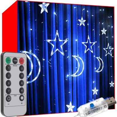 Image de Rideau lumineux 138 LED USB blanc froid KS19756