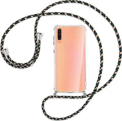 Produktbild von Handykette Backcover-Schutzhülle mit Band (Metall silberfarben) für Samsung Galaxy A50 - camouflage