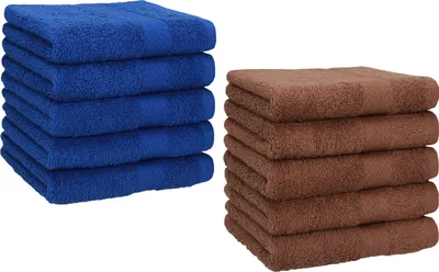 Produktbild von Betz 10 Stück Seiftücher 30x30 cm PREMIUM 100% Baumwolle Farbe: royalblau und nuss