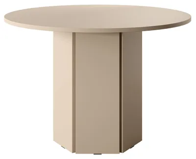 Immagine prodotto di Selsey Hexa - Tavolo da pranzo, tavolo da sala da pranzo rotondo, beige cappuccino, 110 cm