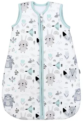 Produktbild von TupTam Baby Schlafsack 2.5 TOG – Warmer Winter Schlafsack Baby, , Ärmellos, Atmungsaktive Baumwolle, Farbe: Bären_Füchse_Mint_Tiere, Größe: 80-86
