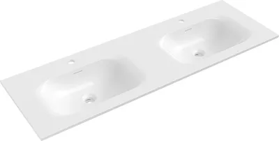 Produktbild von Mexen Vela Unterbauwaschbecken doppelt 141 x 46,5 cm, weiß glänzend - 25231400D