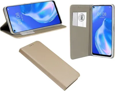 Zdjęcie produktu dla Etui książkowe "Smart" do HUAWEI P40 LITE 5G Etui na telefon komórkowy Etui portfelowe Pokrowiec ochronny z funkcją podstawki, slot na karty Złoty