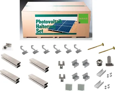 Produktbild von PV Photovoltaik Halterung Set für 2 Module Ziegeldach Befestigung 0% MwSt.