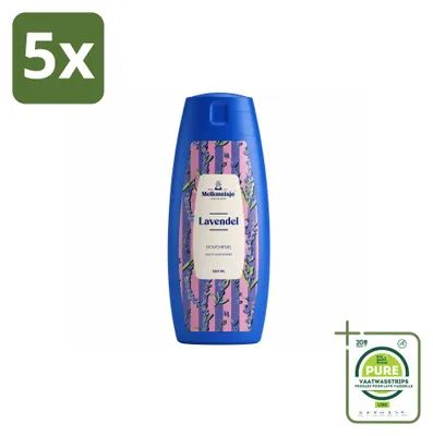 Immagine prodotto di 5 confezioni di crema detergente per il bagno e la doccia Melkmeisje al lavanda, 300 ml ciascuna - confezione grande - 5 pezzi