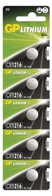 Obrázok produktu pre GP Batteries Lithium Cell CR1216, Batéria na jedno použitie, CR1216, Lítium, 3 V, 5 kusov, 25 mAh
