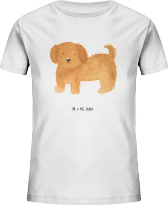 Produktbild von Mr. & Mrs. Panda Kleinkinder T-Shirt Hund Flauschig 9-11 Jahre (134/146) - Weiß - Geschenk, Kindershirt, Kinder Mädchen, Sprüche, Bio, Teenager, Süß, Niedlich, Hunde