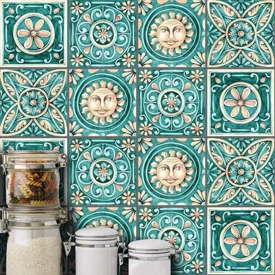 Productafbeelding van 10x Zelfklevende Decoratieve Tegelstickers 15x15 cm voor Keuken, Badkamer en Woonkamer