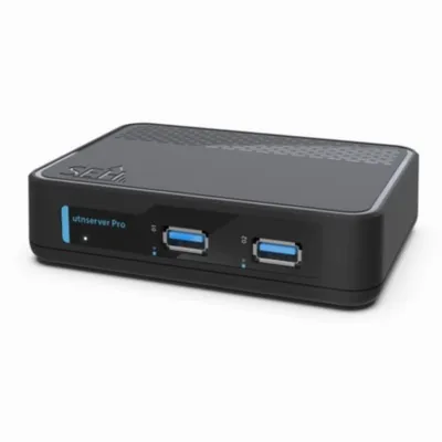 Produktbild von SEH utnserver Pro, Schwarz, Ethernet-LAN, IEEE 802.1Q, IEEE 802.1x, IEEE 802.3, IEEE 802.3ab, IEEE 802.3u, 10,100,1000 Mbit/s, 802.1x RADIUS, EAP-FAST, EAP-MD5, EAP-TLS, EAP-TTLS, HTTPS, PEAP, SSL/TLS, TLS, 10BASE-T, 100BASE-TX, 1000BASE-T