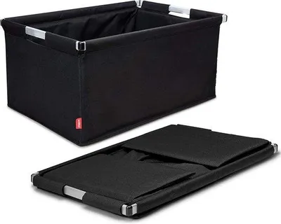 Productafbeelding van Unyqoos® opvouwbare transportbox met aluminium frame – boodschappenmand 60 x 40 x 30 cm, gemaakt van duurzaam polyester, met een extra stevige bodemplaat