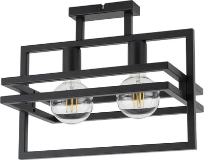 Immagine prodotto di Lampada da soffitto Merci nera 2xE27x15W in metallo, dimensioni: 34x40,5x26 cm, IP20, Sigma Lighting