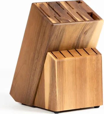 Produktbild von Famanu Messenblock ohne Messer - Acaciahölzer - Halter für Küchenmesser - Holz Messenhalter mit Schlitzen