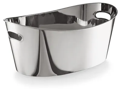 Produktbild von 2x Champagnerkühler Wanne 10 l, Chromnickelstahl, silber Flaschenkühler
